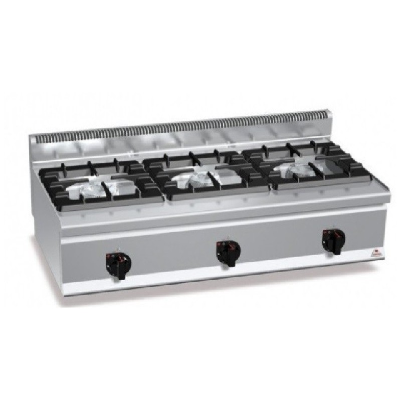 Cocina 3 fuegos a gas serie high power Plus 600 Bertos